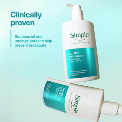 Simple Purify+ Gel facial cleanser 240ml - British product