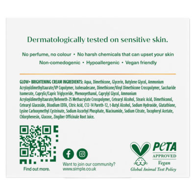 Simple Glow+ Facial Moisturiser 50ml (British brand)