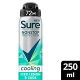 ASDA Sure Men Nonstop Protection Iced Lemon & Sage Anti-Perspirant Deodorant Aerosol 250 ml- Buy online at McGrocer