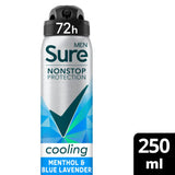 ASDA Sure Men Nonstop Protection Menthol & Blue Lavender Anti-Perspirant Aerosol 250 ml- Buy online at McGrocer