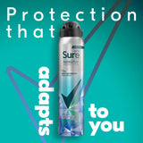 Sure antiperspirant aerosol Menthol & Blue Lavender 250ml, imported from the UK