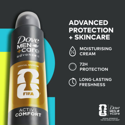 Dove Men+Care antiperspirant Advanced Active Comfort FIFA limited edition 200ml, UK version