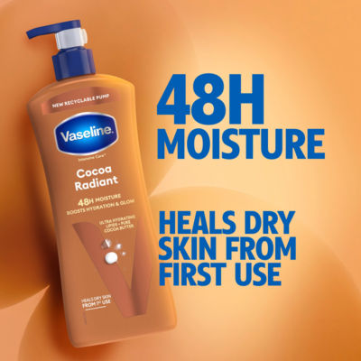 Vaseline Intensive Care Cocoa Radiant body lotion 600ml (British brand)