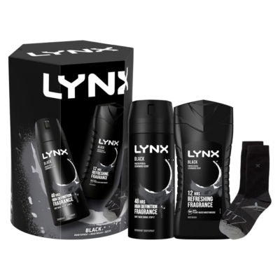 Lynx Black Duo men's gift set with socks - British product