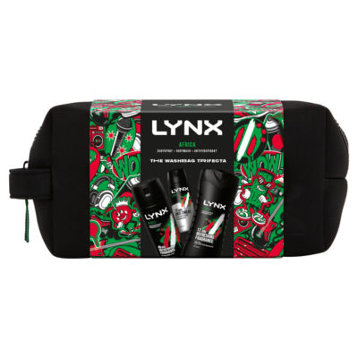 Lynx Africa gift set body spray body wash anti-perspirant washbag, UK version