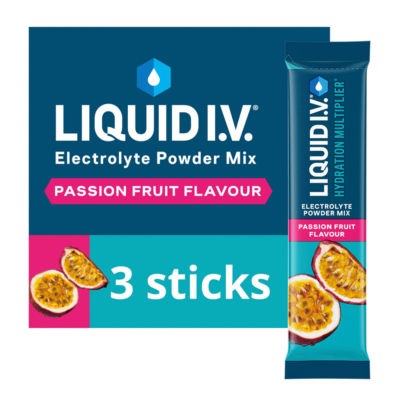 Liquid IV electrolyte powder mix Passion Fruit 3 sachets, UK version