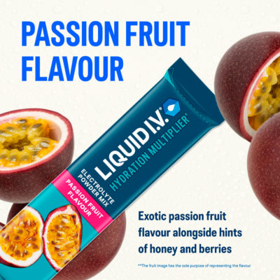 Liquid IV electrolyte powder mix Passion Fruit 3 sachets, UK version