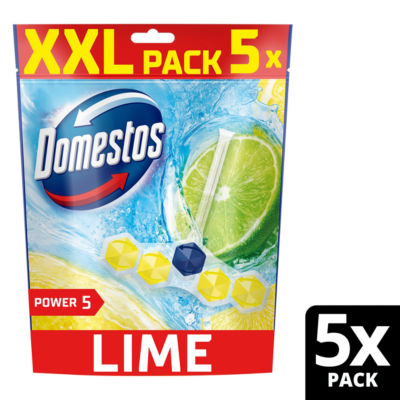 Domestos Power 5 Lime toilet rim blocks 5x50g - British product