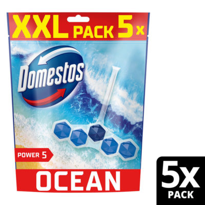 ASDA Domestos Power 5 Ocean Toilet Rim Blocks 5x 50g- Buy online at McGrocer