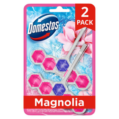 ASDA Domestos Power 5 Magnolia Toilet Rim Block 2x 50g- Buy online at McGrocer