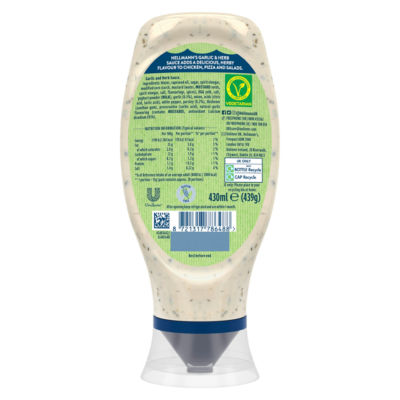 Hellmann's garlic herb sauce 430ml - British product