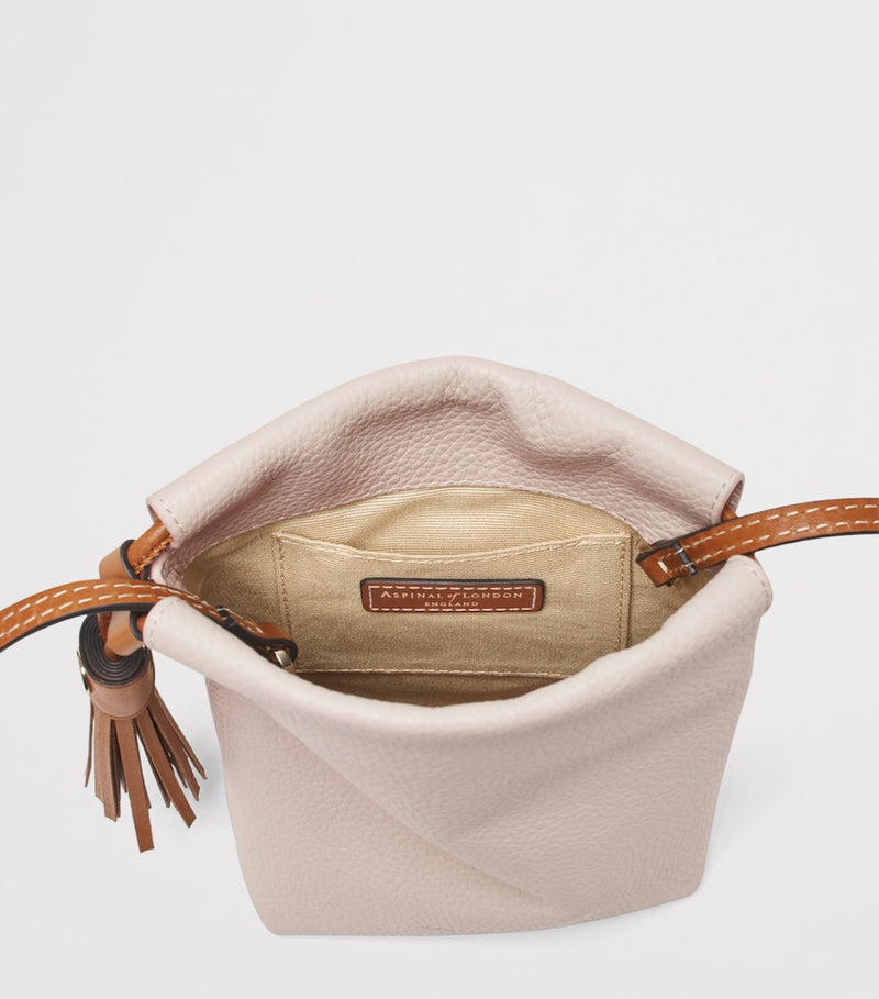 Aspinal of London Soho cross-body pouch in grained leather (British brand)