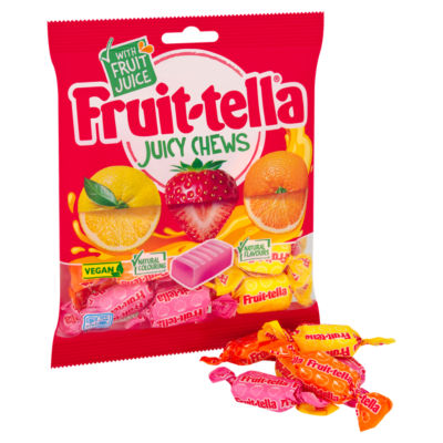 Fruit-tella Juicy Chews 135g assorted chewy sweets, imported from the UK