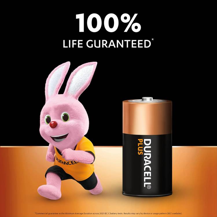 Duracell Plus C batteries pack of 6 (British brand)