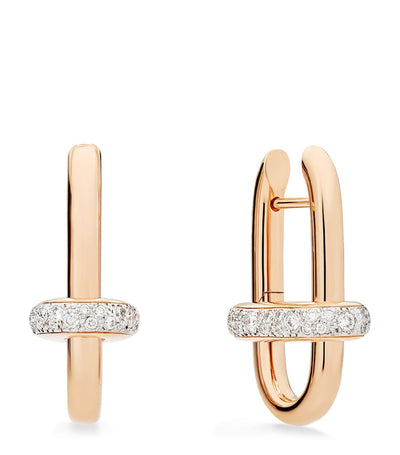 Harrods Pomellato Rose Gold and Diamond Iconica Hoop Earrings- Buy online at McGrocer