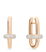 Harrods Pomellato Rose Gold and Diamond Iconica Hoop Earrings- Buy online at McGrocer