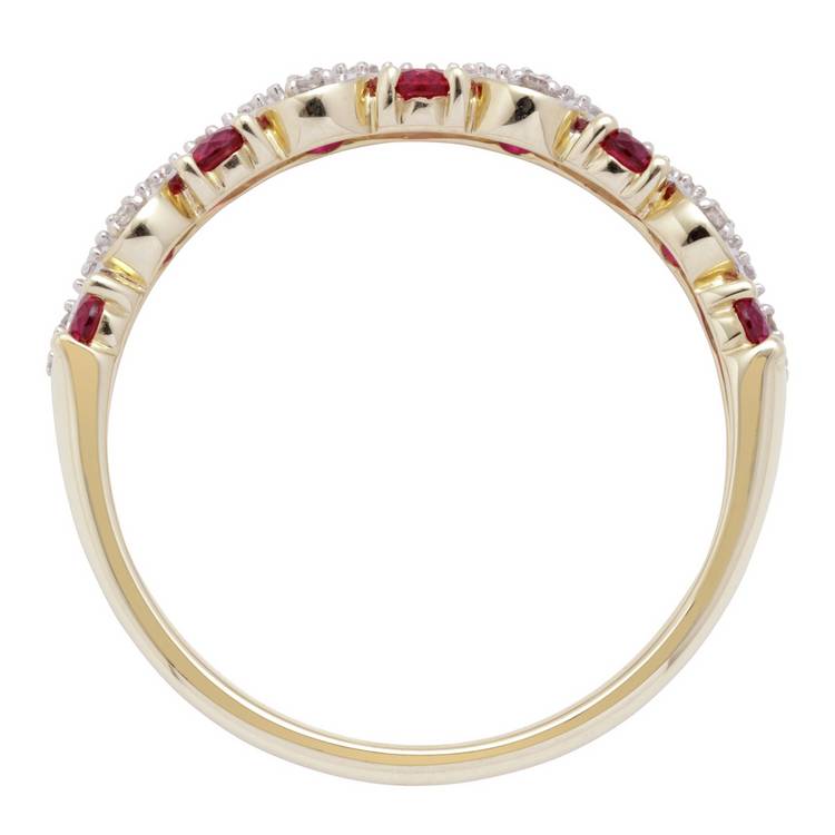 Revere 9ct gold diamond and ruby eternity ring, UK version