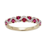 Argos Revere 9ct Gold 0.03ct Diamond and Ruby Eternity Ring Q- Buy online at McGrocer