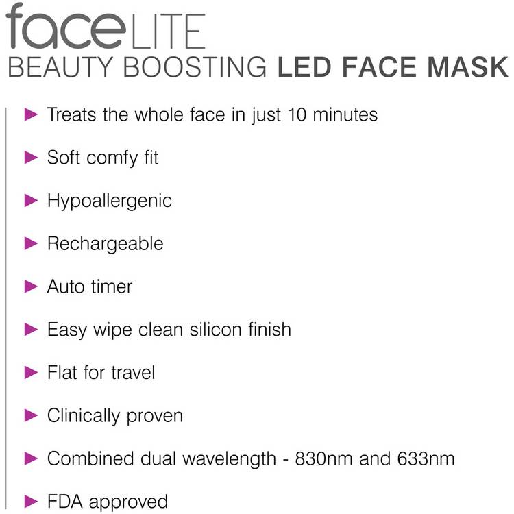 Rio Facelite LED face mask for red light therapy - British product
