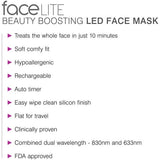 Rio Facelite LED face mask for red light therapy - British product