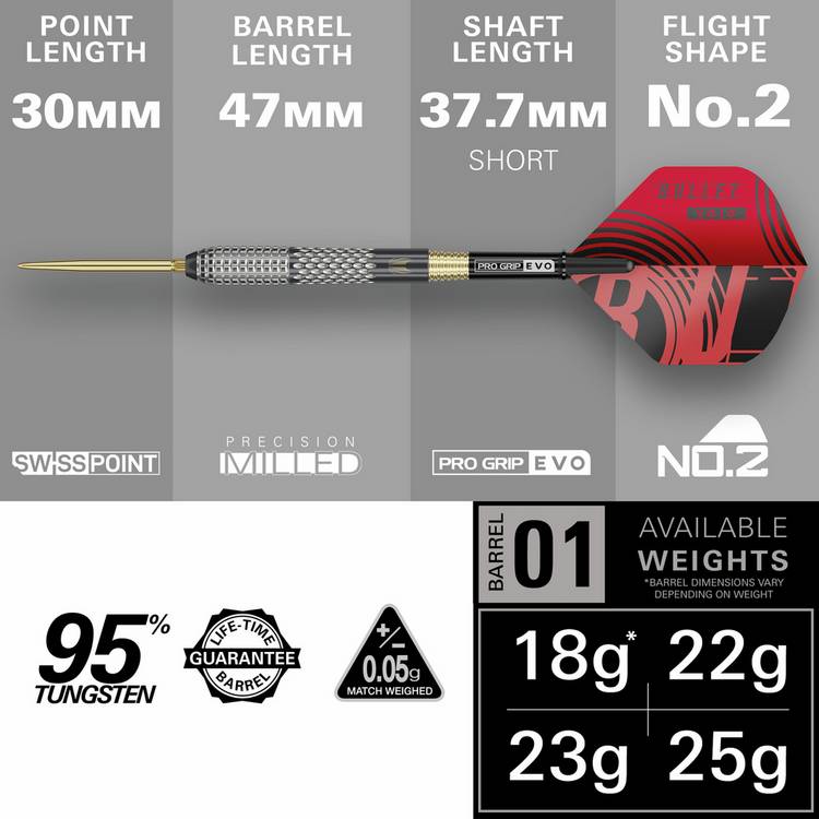 Target Darts Stephen Bunting Generation 5 Void 24g darts - British product