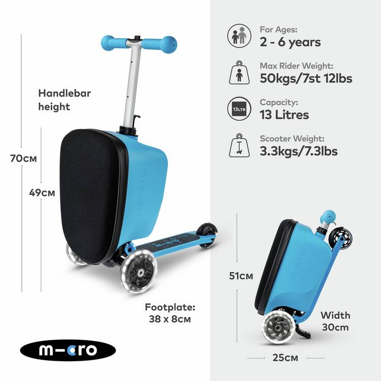 Micro Scooters Suitcase Scooter Blue, UK version