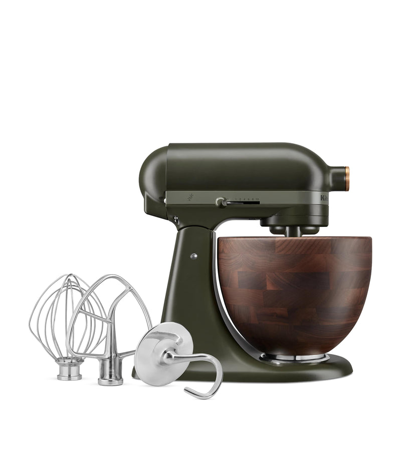 KitchenAid Evergreen Artisan stand mixer with walnut bowl 4.7L - British product