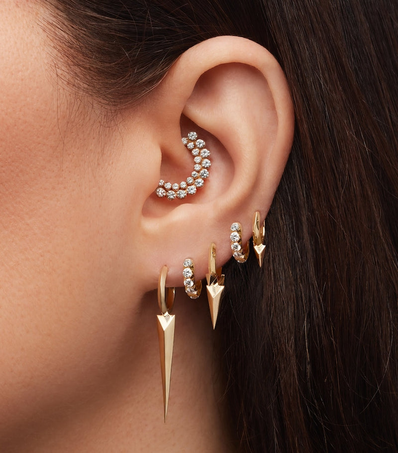 Maria Tash white gold faceted hoop earring 6.5mm - British product