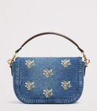 Valentino Garavani embroidered Locò shoulder bag denim, UK version