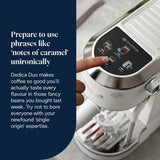 De'Longhi Dedica Duo espresso machine 15cm wide, imported from the UK