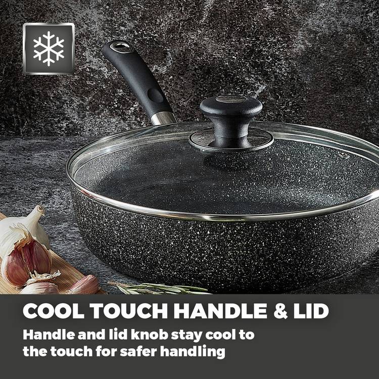 Tower Precision 28cm sauté pan with glass lid - British product