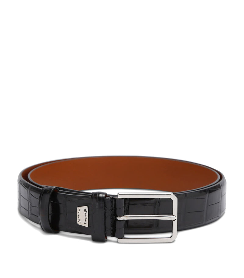 Santoni crocodile leather belt (British brand)