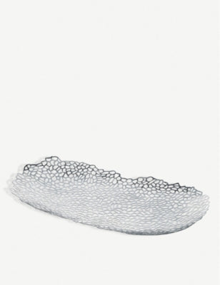 Alessi Opus stainless steel centrepiece 60cm x 34cm, imported from the UK