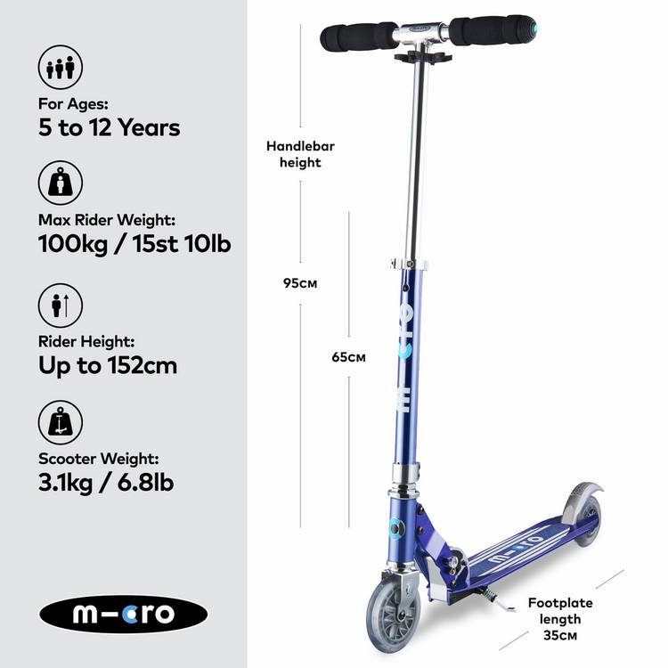 Micro Scooters Micro Sprite foldable scooter blue stripe - British product