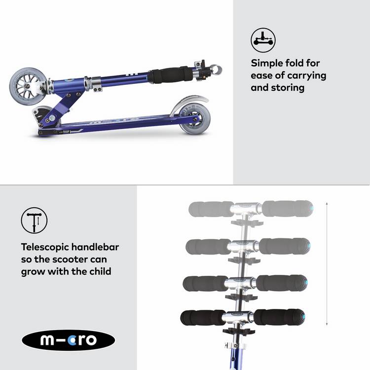 Micro Scooters Micro Sprite foldable scooter blue stripe - British product