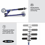 Micro Scooters Micro Sprite foldable scooter blue stripe - British product