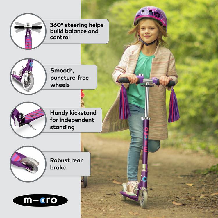 Micro Scooters Micro Sprite foldable scooter Purple Stripe, imported from the UK