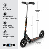 Micro Scooters Classic Foldable scooter black - British product
