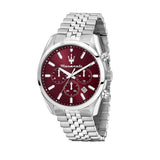Maserati men's burgundy dial stainless steel bracelet watch - British product