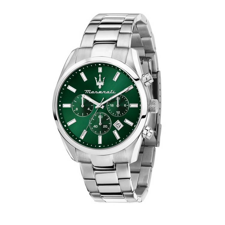Maserati watch green dial stainless steel 43mm - British product