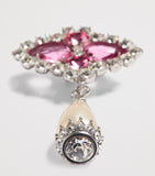 Valentino Garavani crystal drop earrings silver-tone bronze, imported from the UK
