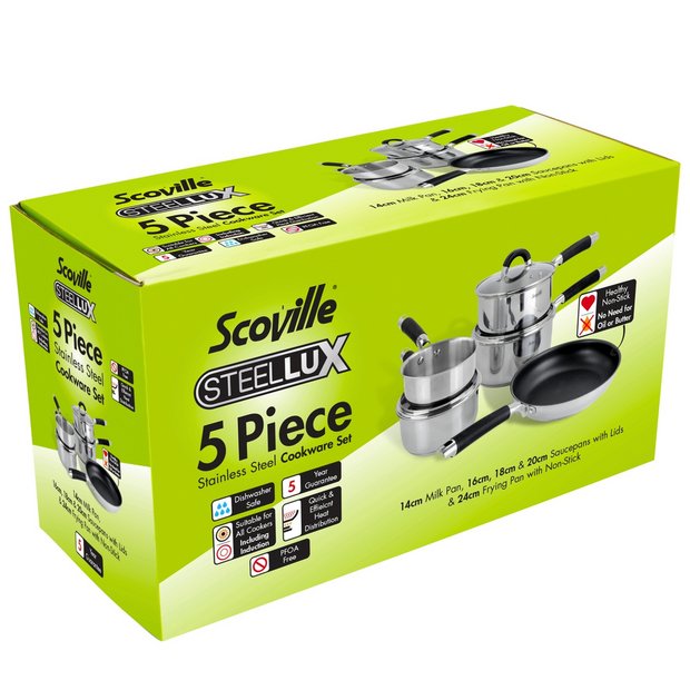 Scoville Steellux 5-piece pan set, UK version
