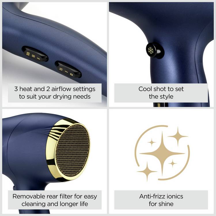 BaByliss Midnight Luxe 2300 hair dryer (British brand)