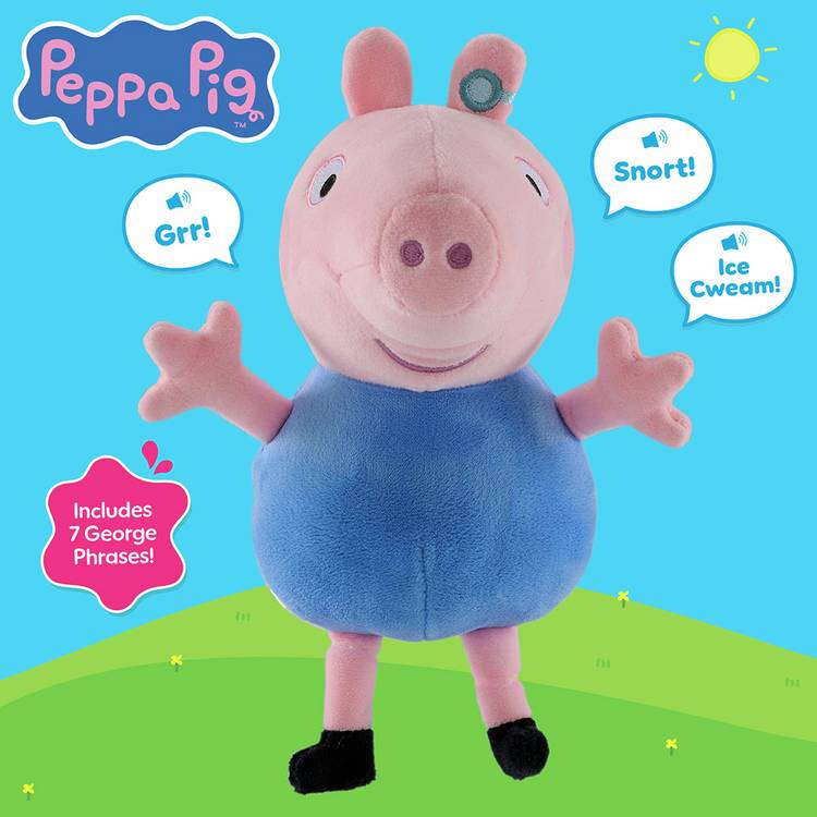 Peppa Pig Talking George soft toy 20cm, imported from the UK