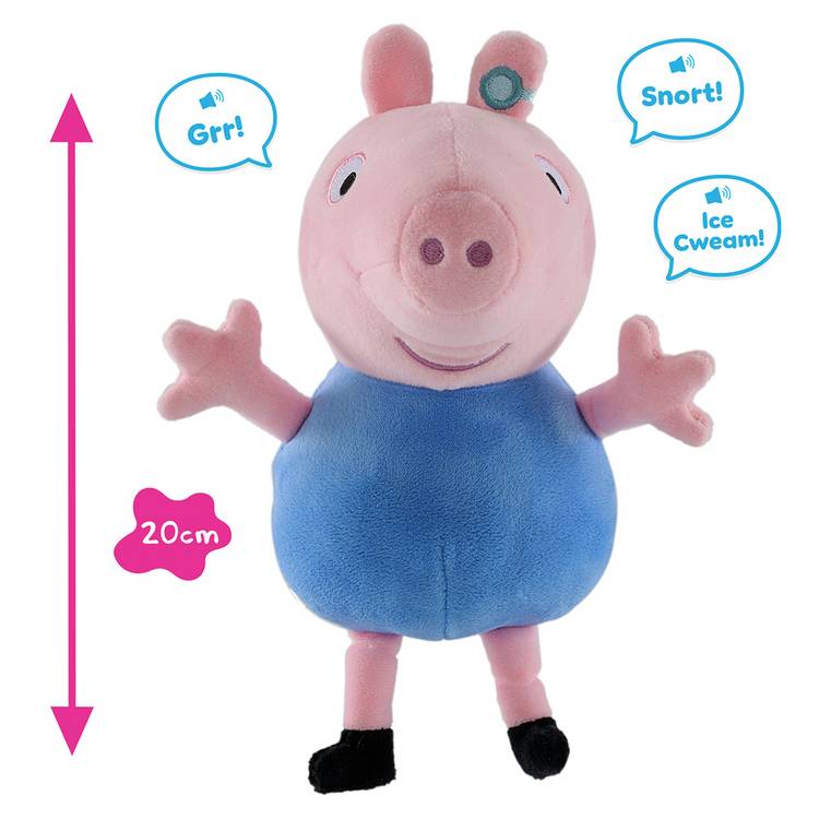 Peppa Pig Talking George soft toy 20cm, imported from the UK