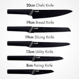 Scoville 5-piece non-stick knife block set, imported from the UK