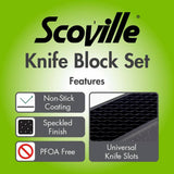 Scoville 5-piece non-stick knife block set, imported from the UK