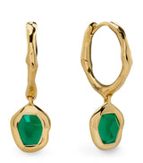 Harrods Monica Vinader Gold Vermeil and Onyx Odyssey Huggie Earrings- Buy online at McGrocer