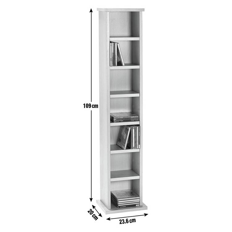 Argos Home media storage tower white wood effect - British product