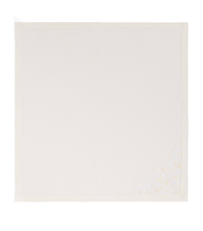 Dea linen lace-trim elite napkin 45cm x 45cm - British product